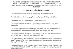 Quyết định 23/2017/QĐ-UBND chính sách hỗ trợ phát triển một số cây trồng con nuôi Quảng Trị