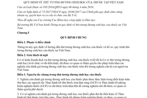 Thông tư 10/2020/TT-BYT thử tương đương sinh học của thuốc