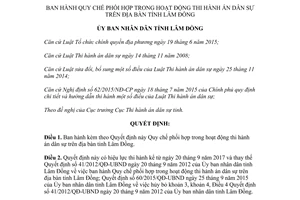 Quyết định 44/2017/QĐ-UBND Quy chế phối hợp trong hoạt động thi hành án dân sự Lâm Đồng