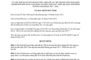 Quyết định 2513/QĐ-UBND 2017 hệ sinh thái khởi nghiệp đổi mới sáng tạo quốc gia Bình Dương