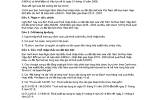 Nghị định 160/2017/NĐ-CP Biểu thuế nhập khẩu ưu đãi thực hiện Hiệp định kinh tế ASEAN Nhật Bản