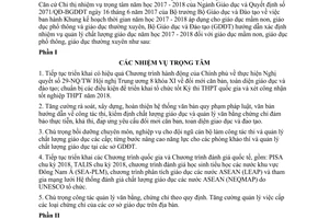 Công văn 4378/BGDĐT-QLCL 2017 hướng dẫn nhiệm vụ quản lý chất lượng giáo dục 2017 2018