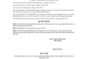 Quyết định 32/2017/QĐ-UBND Quy chế Văn hóa công sở tại các cơ quan hành chính Phú Yên