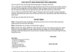 Quyết định 2025/QĐ-UBND 2017 công bố thủ tục thuộc thẩm quyền Sở Tài chính Lâm Đồng