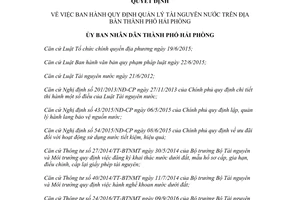 Quyết định 11/2017/QĐ-UBND Quy định quản lý tài nguyên nước Hải Phòng