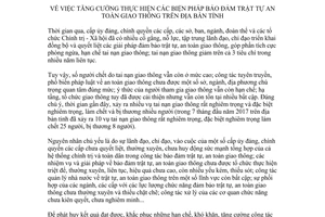 Chỉ thị 15/CT-UBND 2017 tăng cường biện pháp bảo đảm trật tự an toàn giao thông Nghệ An