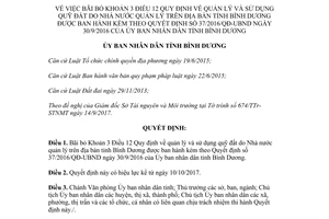 Quyết định 23/2017/QĐ-UBND quản lý sử dụng quỹ đất do Nhà nước quản lý Bình Dương