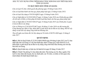 Quyết định 60/2017/QĐ-UBND tham gia ý kiến thiết kế cơ sở thẩm định phê duyệt dự án An Giang