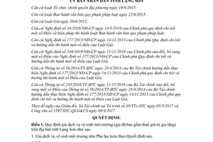 Quyết định 51/2017/QĐ-UBND về giá dịch vụ vệ sinh môi trường Lạng Sơn