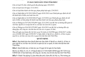 Quyết định 30/2017/QĐ-UBND lập hồ sơ giao nộp hồ sơ tài liệu vào Lưu trữ cơ quan Vĩnh Phúc