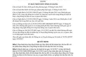 Quyết định 64/2017/QĐ-UBND nhuận bút thù lao tác phẩm trên Cổng thông tin điện tử An Giang