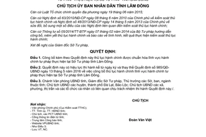 Quyết định 2065/QĐ-UBND 2017 thủ tục hành chính được chuẩn hóa Sở Tư pháp tỉnh Lâm Đồng