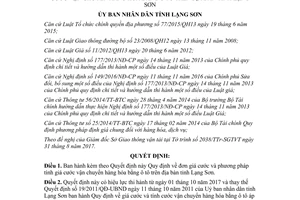 Quyết định 52/2017/QĐ-UBND giá cước vận chuyển hàng hóa bằng ô tô Lạng Sơn