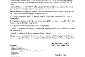Thông báo 4702/TB-KBNN 2017 về tỷ giá hạch toán ngoại tệ 10