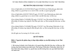 Quyết định 4224/QĐ-BGDĐT 2017 phân công nhiệm vụ của Bộ trưởng và các Thứ trưởng