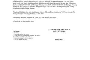 Công văn 10365/VPCP-ĐMDN 2017 cổ phần hóa Hãng phim truyện Việt Nam