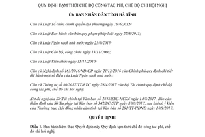 Quyết định 42/2017/QĐ-UBND Quy định tạm thời chế độ công tác phí chế độ chi hội nghị Hà Tĩnh