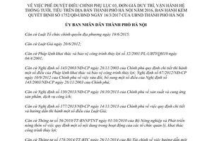 Quyết định 6684/QĐ-UBND 2017 điều chỉnh Đơn giá duy trì vận hành hệ thống tưới tiêu Hà Nội