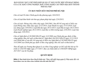 Quyết định 32/2017/QĐ-UBND phối hợp quản lý Nhà nước hoạt động của khu công nghiệp Hà Nội