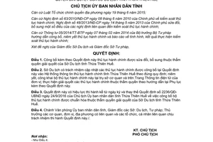 Quyết định 2199/QĐ-UBND 2017 công bố thủ tục được sửa đổi thuộc thẩm quyền Sở Du lịch Huế