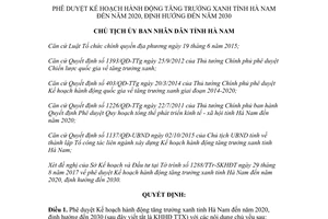 Quyết định 1573/QĐ-UBND 2017 phê duyệt Kế hoạch hành động tăng trưởng xanh Hà Nam 2020