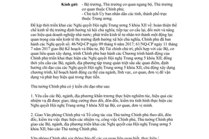 Công văn 10361/VPCP-TH 2017 thực hiện Nghị quyết Trung ương 5 khóa XII