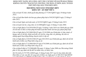 Nghị quyết 74/2017/NQ-HĐND Quy định chức danh số lượng mức phụ cấp Điện Biên