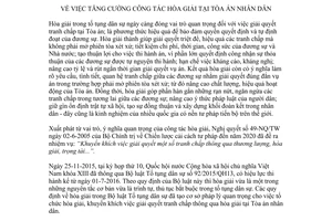 Chỉ thị 04/2017/CT-CA tăng cường công tác hòa giải tại Tòa án nhân dân