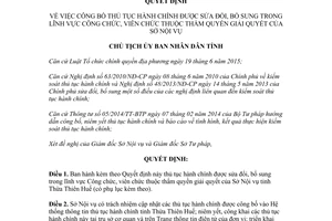 Quyết định 2245/QĐ-UBND 2017 công bố thủ tục được sửa đổi lĩnh vực Công chức viên chức Huế