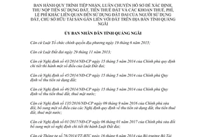 Quyết định 63/2017/QĐ-UBND Quy trình tiếp nhận hồ sơ xác định thu tiền sử dụng đất Quảng Ngãi