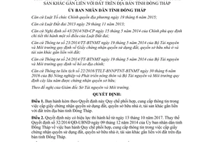 Quyết định 45/2017/QĐ-UBND thông tin cấp giấy chứng nhận quyền sử dụng đất Đồng Tháp