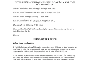 Nghị định 41/2018/NĐ-CP quy định xử phạt vi phạm hành chính trong lĩnh vực kế toán