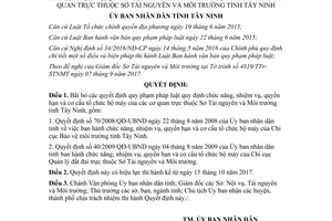 Quyết định 32/2017/QĐ-UBND bãi bỏ quyết định về tổ chức cơ quan thuộc Sở Tài nguyên Tây Ninh