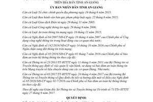 Quyết định 67/2017/QĐ-UBND an toàn thông tin mạng trong hoạt động cơ quan nhà nước An Giang