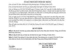 Quyết định 31/2017/QĐ-UBND bãi bỏ văn bản quy phạm pháp luật của Ủy ban nhân dân Sóc Trăng