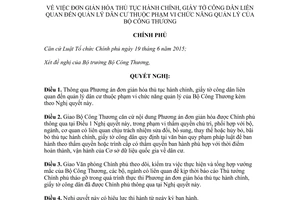 Nghị quyết 100/NQ-CP 2017 đơn giản hóa thủ tục hành chính thuộc quản lý của Bộ Công thương