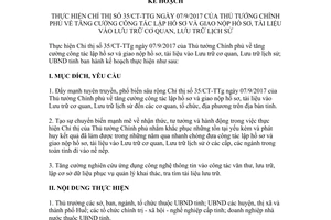 Kế hoạch 198/KH-UBND 2017 tăng cường công tác lập hồ sơ giao nộp hồ sơ tài liệu Thừa Thiên Huế