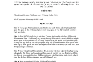 Nghị quyết 104/NQ-CP 2017 đơn giản hóa thủ tục hành chính thuộc quản lý của Bộ Tài Chính