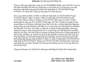 Công văn 6435/TCHQ-TXNK 2017 kiểm tra cơ sở gia công sản xuất hàng hóa xuất khẩu