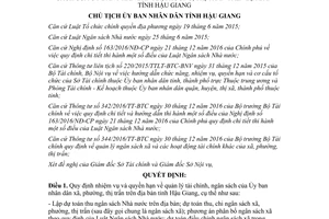 Quyết định 1514/QĐ-UBND 2017 nhiệm vụ quyền hạn quản lý tài chính của Ủy ban cấp xã Hậu Giang