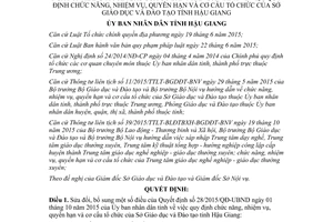 Quyết định 26/2017/QĐ-UBND sửa đổi Quyết định 28/2015/QĐ-UBND về Sở giáo dục Hậu Giang