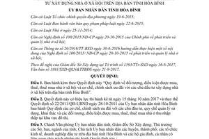 Quyết định 28/2017/QĐ-UBND đối tượng điều kiện được mua thuê nhà ở xã hội Hòa Bình