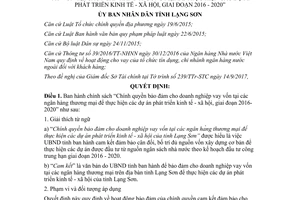 Quyết định 54/2017/QĐ-UBND Chính quyền bảo đảm cho doanh nghiệp vay vốn ngân hàng Lạng Sơn