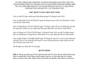 Quyết định 1659/QĐ-UBND 2017 thủ tục hành chính thành lập hoạt động doanh nghiệp Bạc Liêu