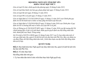 Nghị quyết 26/2017/NQ-HĐND Quy định mức thu quản lý lệ phí hộ tịch Phú Yên