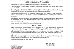 Quyết định 1784/QĐ-UBND 2017 thủ tục hành chính lĩnh vực khoáng sản Bạc Liêu