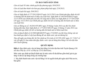 Quyết định 15/2017/QĐ-UBND quy định cước vận tải hàng hóa bằng ô tô Tuyên Quang