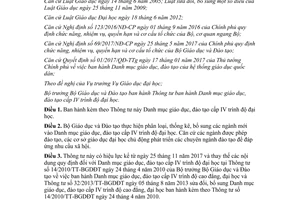 Thông tư 24/2017/TT-BGDĐT Danh mục giáo dục đào tạo cấp IV trình độ đại học