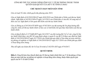 Quyết định 1648/QĐ-UBND năm 2017 công bố thủ tục hành chính lĩnh vực Y tế dự phòng Cà Mau