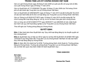 Quyết định 196/QĐ-VSD 2017 Quy chế hoạt động đăng ký chuyển quyền sở hữu chứng khoán